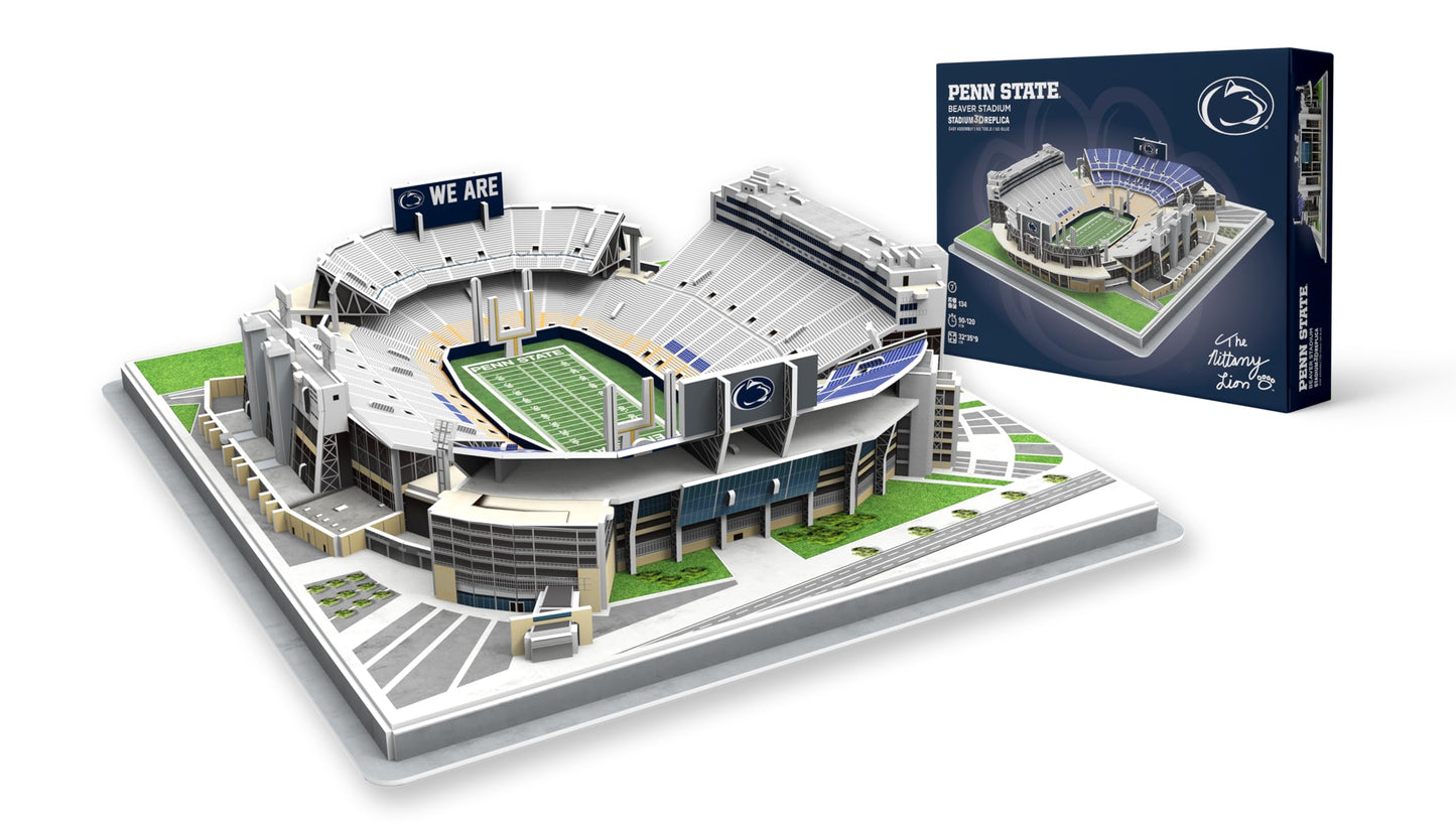 Pro-Lion Beaver Stadium 3D Jigsaw Puzzle – 134 Pieces | Penn State Nittany Lions NCAA Building Kit