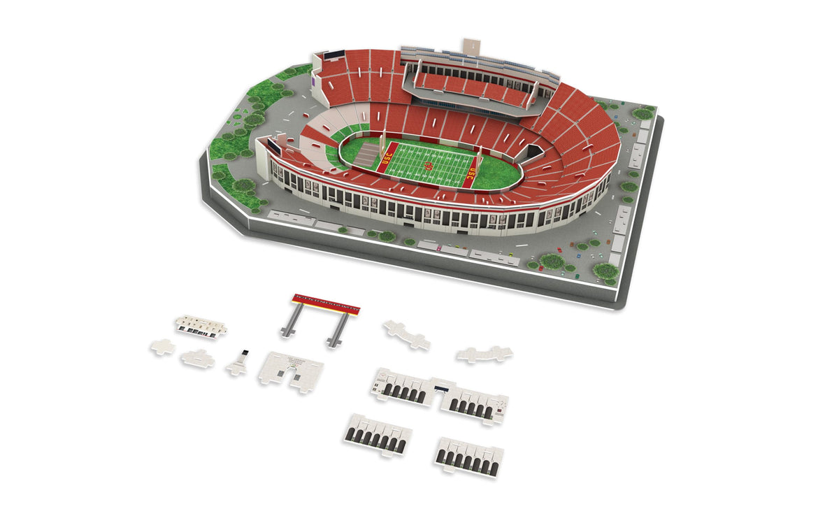 Pro-Lion 3D Jigsaw Puzzle Los Angeles Memorial Coliseum – 136 Pieces | 2 Hour Build Time | USC Football Gift