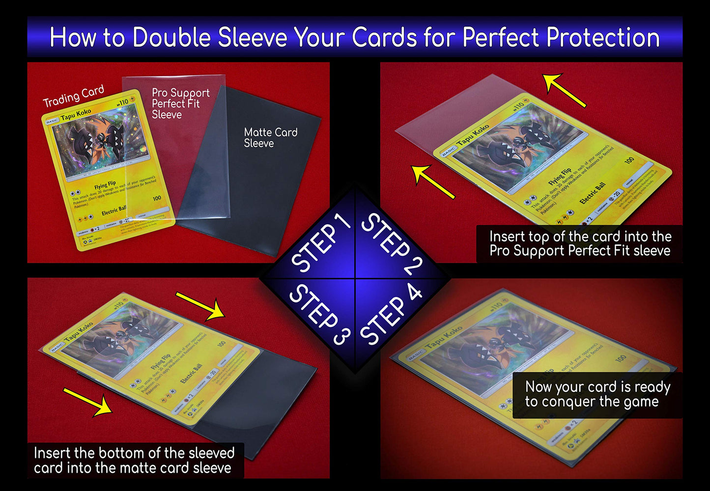 PRO SUPPORT TRADING CARD ACCESSORIES — 200 Premium Ultra-Clear Inner Sleeves (Standard Size 64x89mm)