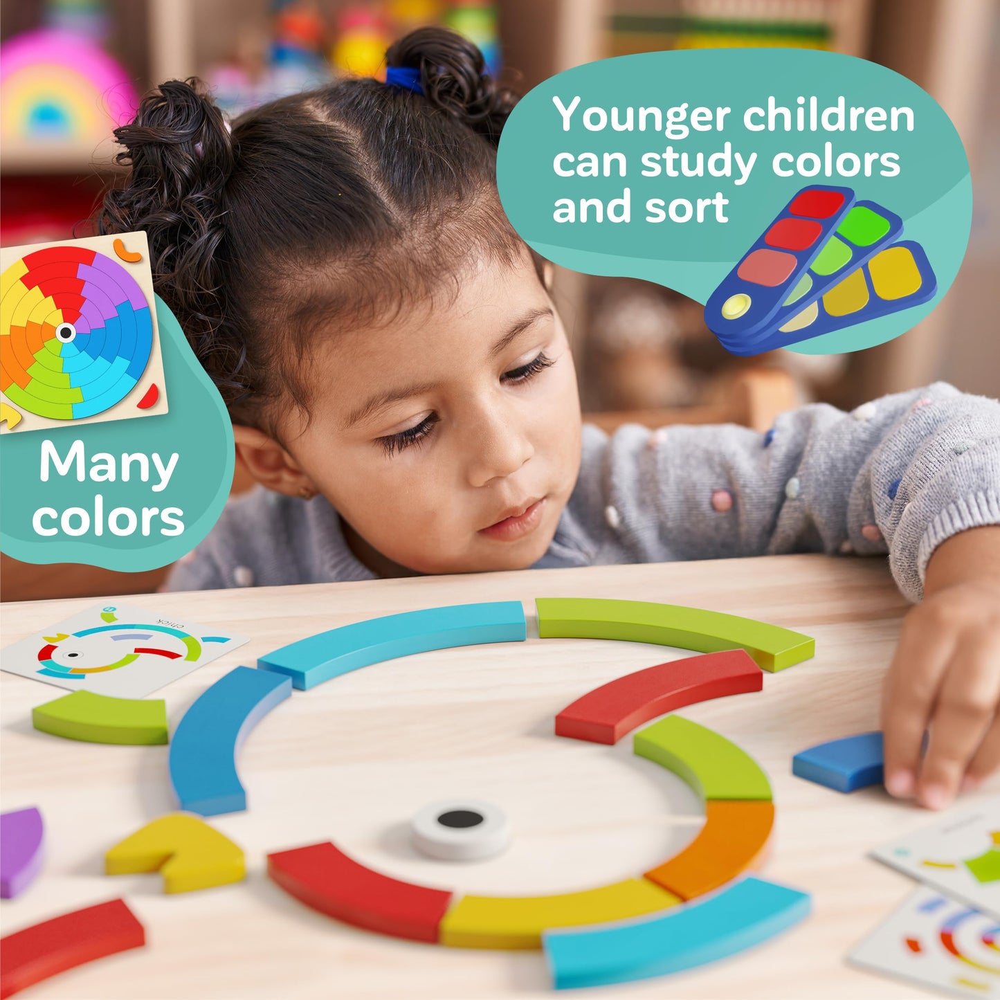 PRO100HOME Toddler Montessori Pattern Blocks & Tangrams – Wooden Preschool Learning Toys (Ages 3-5)