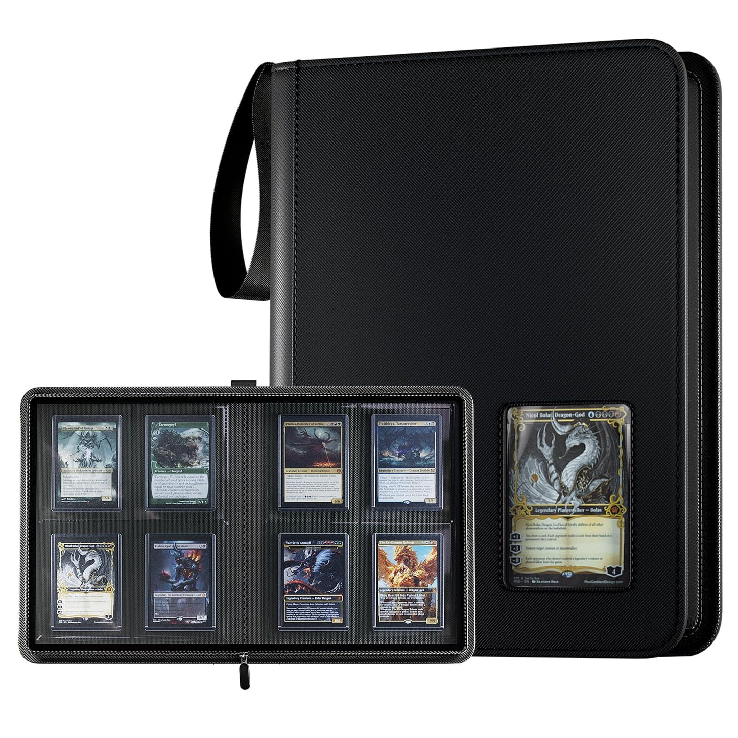 ProCase 4-Pocket Top Loader Binder – Holds 144 Cards in 3x4 Toploaders (Black)