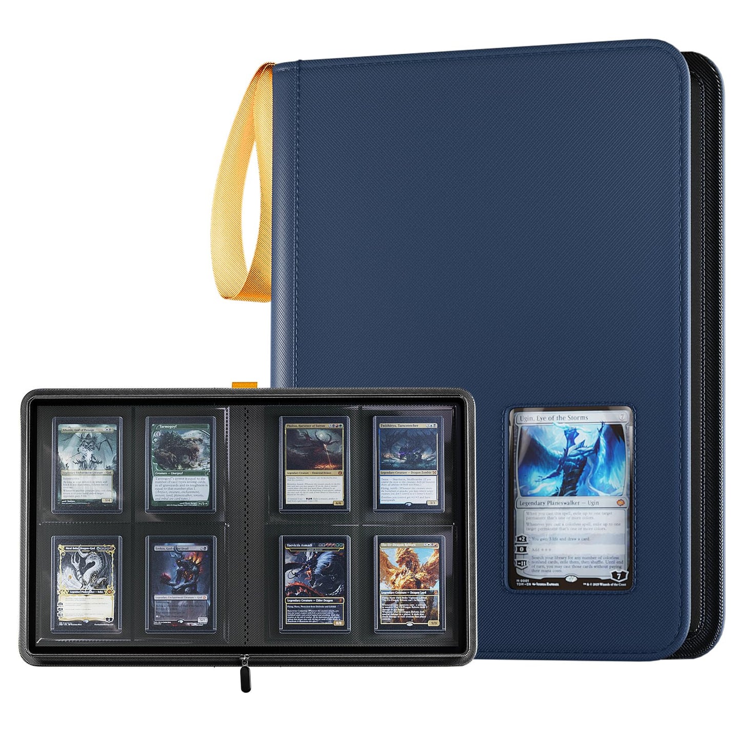 ProCase 4-Pocket Top Loader Binder Navy – Holds 144 Cards in 3x4 Top Loaders