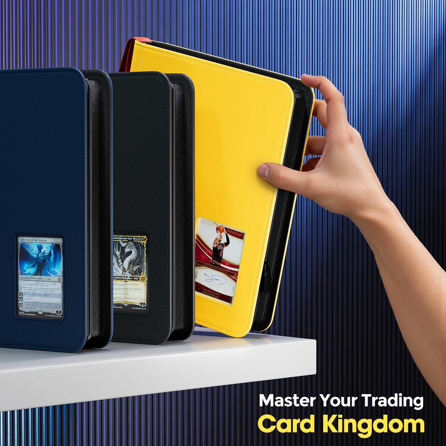 ProCase 4 Pocket Top Loader Binder – Holds 144 Cards in 3x4 Toploaders (Yellow)