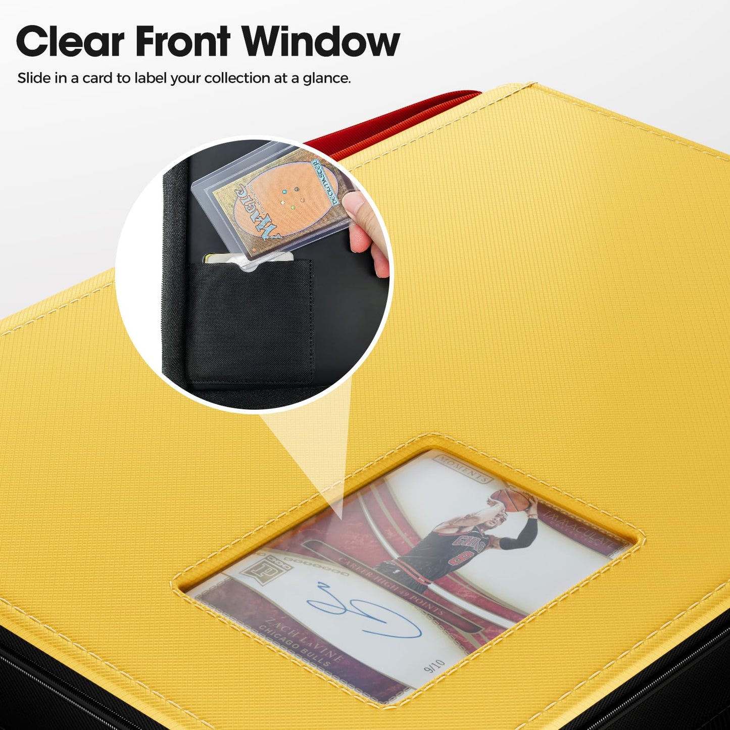 ProCase 4 Pocket Top Loader Binder – Holds 144 Cards in 3x4 Toploaders (Yellow)