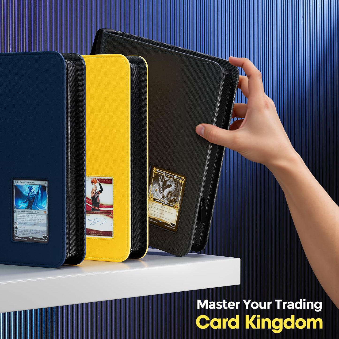 ProCase 4-Pocket Top Loader Binder – Holds 144 Cards in 3x4 Toploaders (Black)