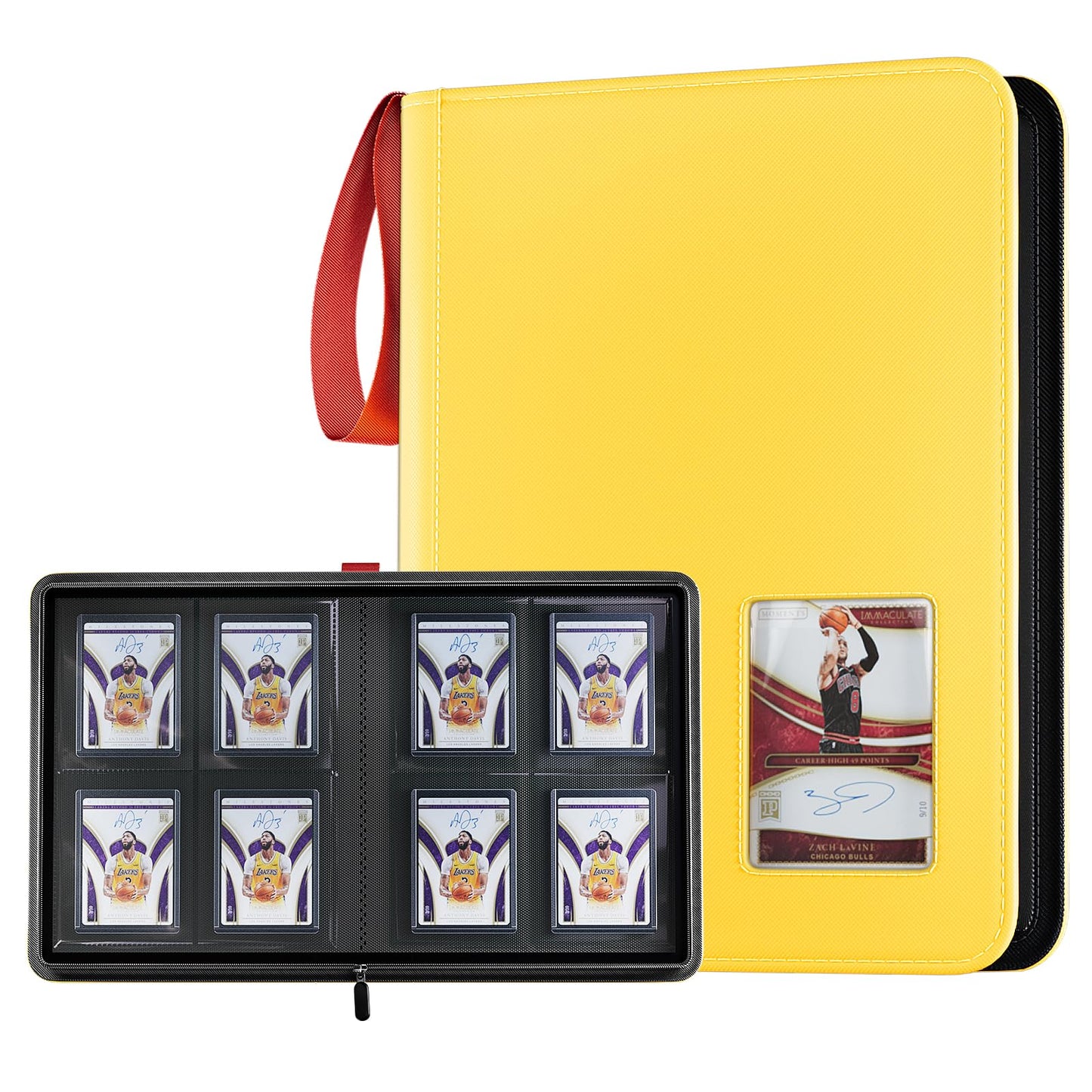 ProCase 4 Pocket Top Loader Binder – Holds 144 Cards in 3x4 Toploaders (Yellow)