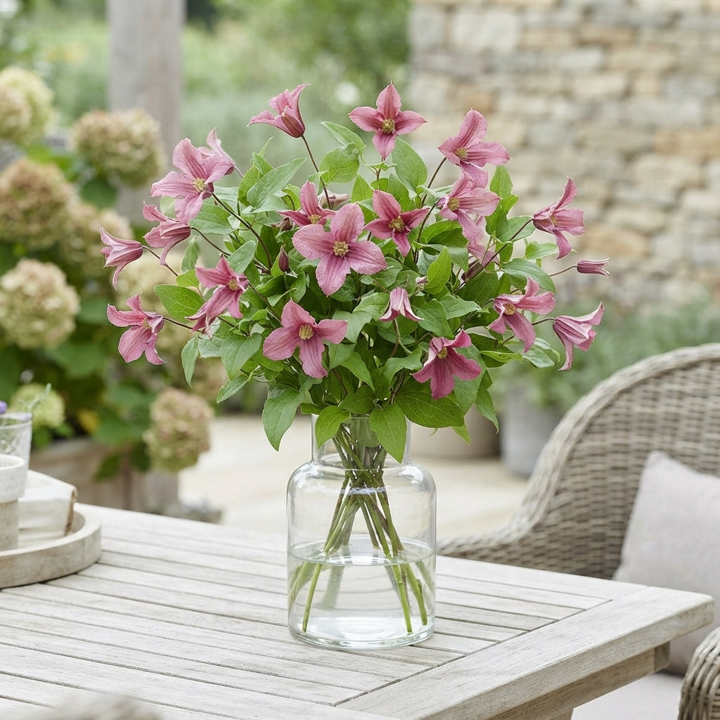 Pink Clematis ‘Amazing Kyiv’ Cut Flowers – 60cm Stems