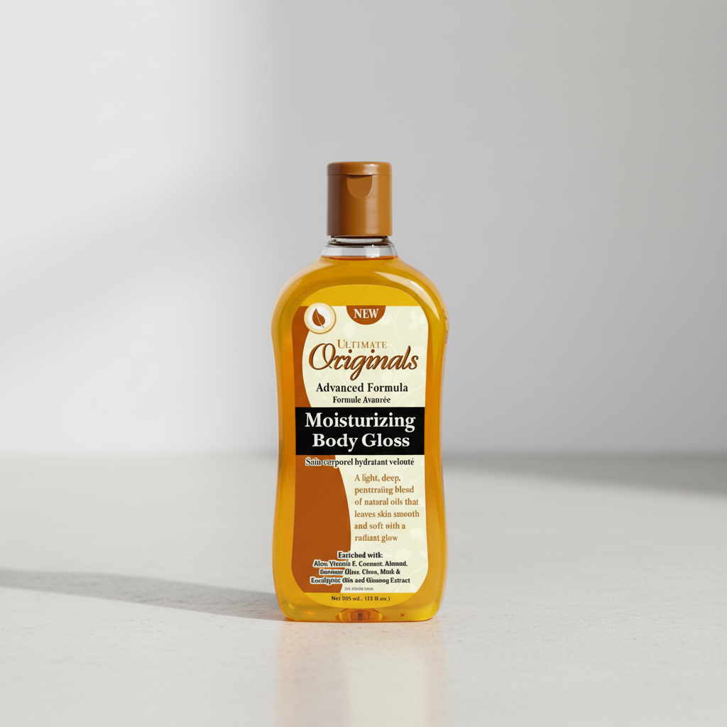 Africa's Best Ultimate Originals Moisturizing Body Gloss – Deep Hydration & Brilliant Shine for Natural & Textured Hair 12 Oz