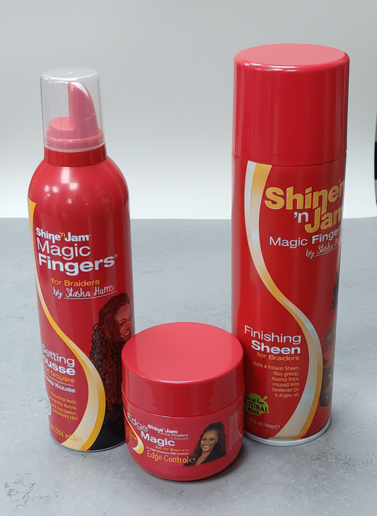 Shine 'n Jam Magic Fingers Set Ultra-Strong Hold for Professional Braiding & Styling
