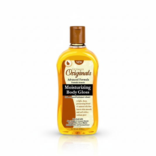 Africa's Best Ultimate Originals Moisturizing Body Gloss – Deep Hydration & Brilliant Shine for Natural & Textured Hair 12 Oz