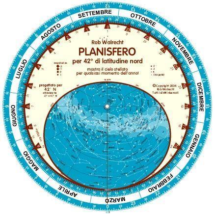 Italian Planisfero per 42¬∞ Nord