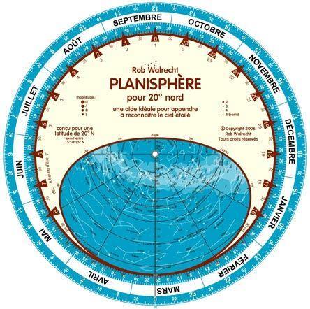 French Planisph√®re pour 20¬∞ Nord