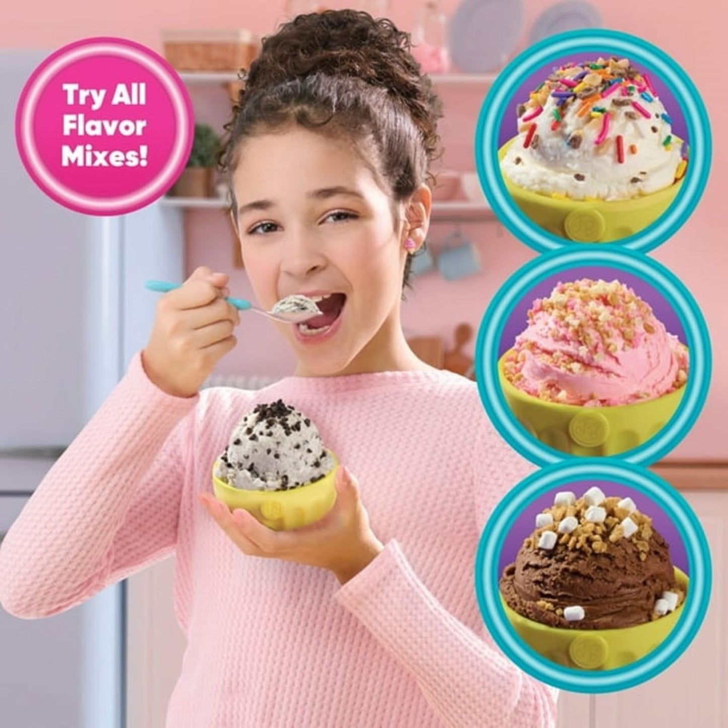 ProductMix Easy Bake Freezy Bake Ice Cream Mixes Pack – Vanilla, Strawberry & Chocolate with Mix-Ins