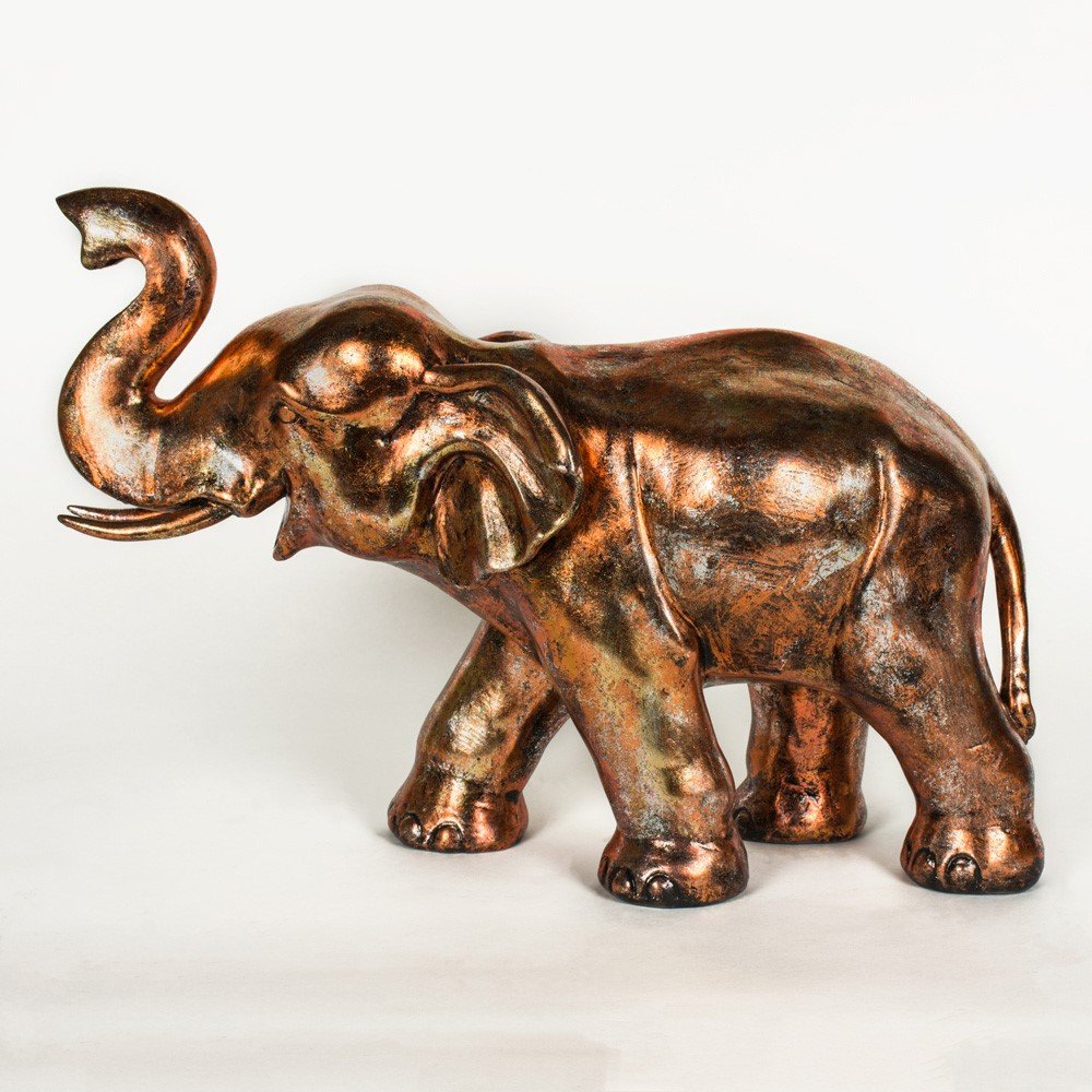 Small Copper Elephant Figurine