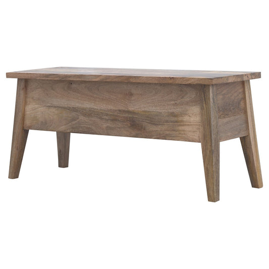 Solid Wood Lid Up Storage Bench | Oak Mango Wood Hidden Storage