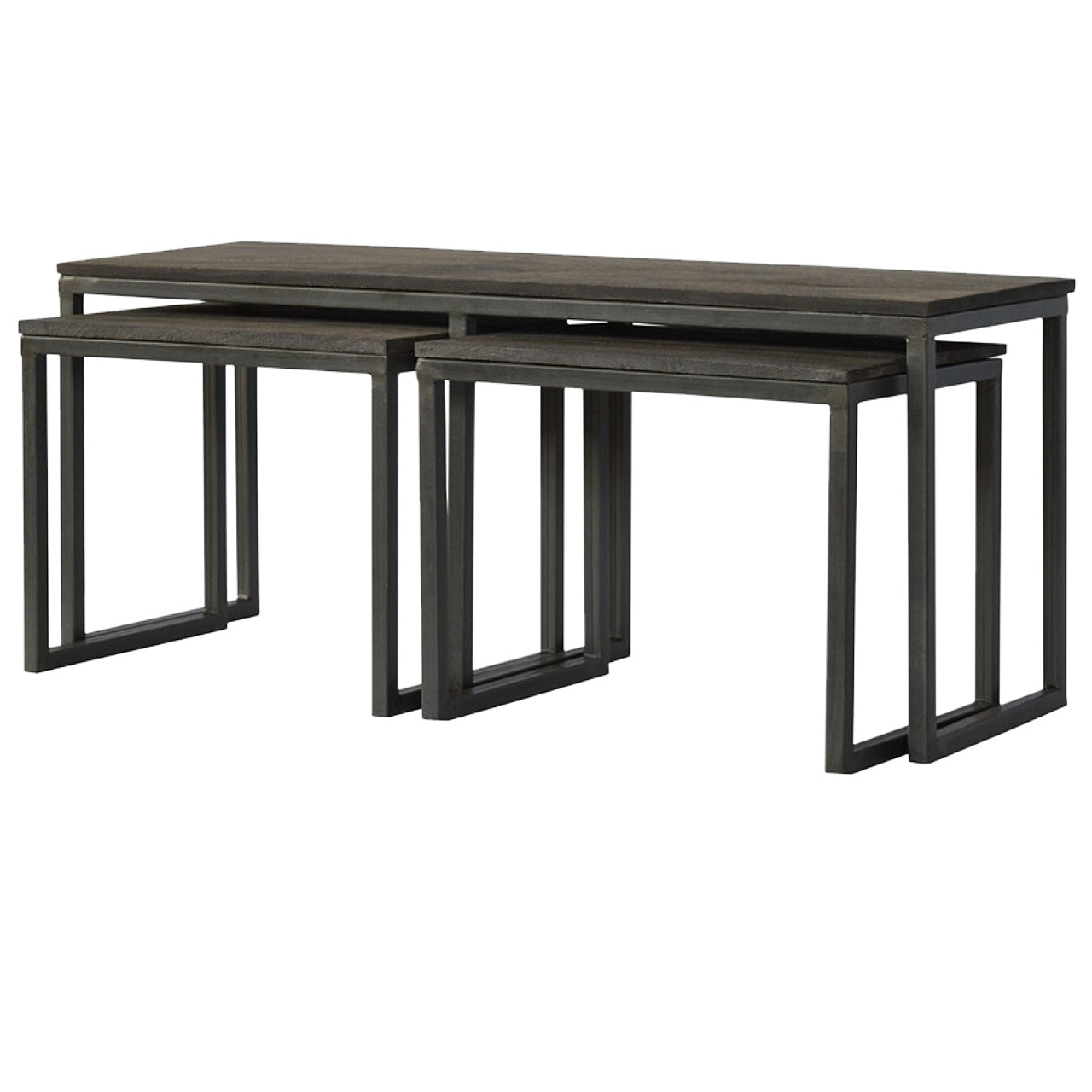 Set of 3 Iron Base Tables Accent Piece