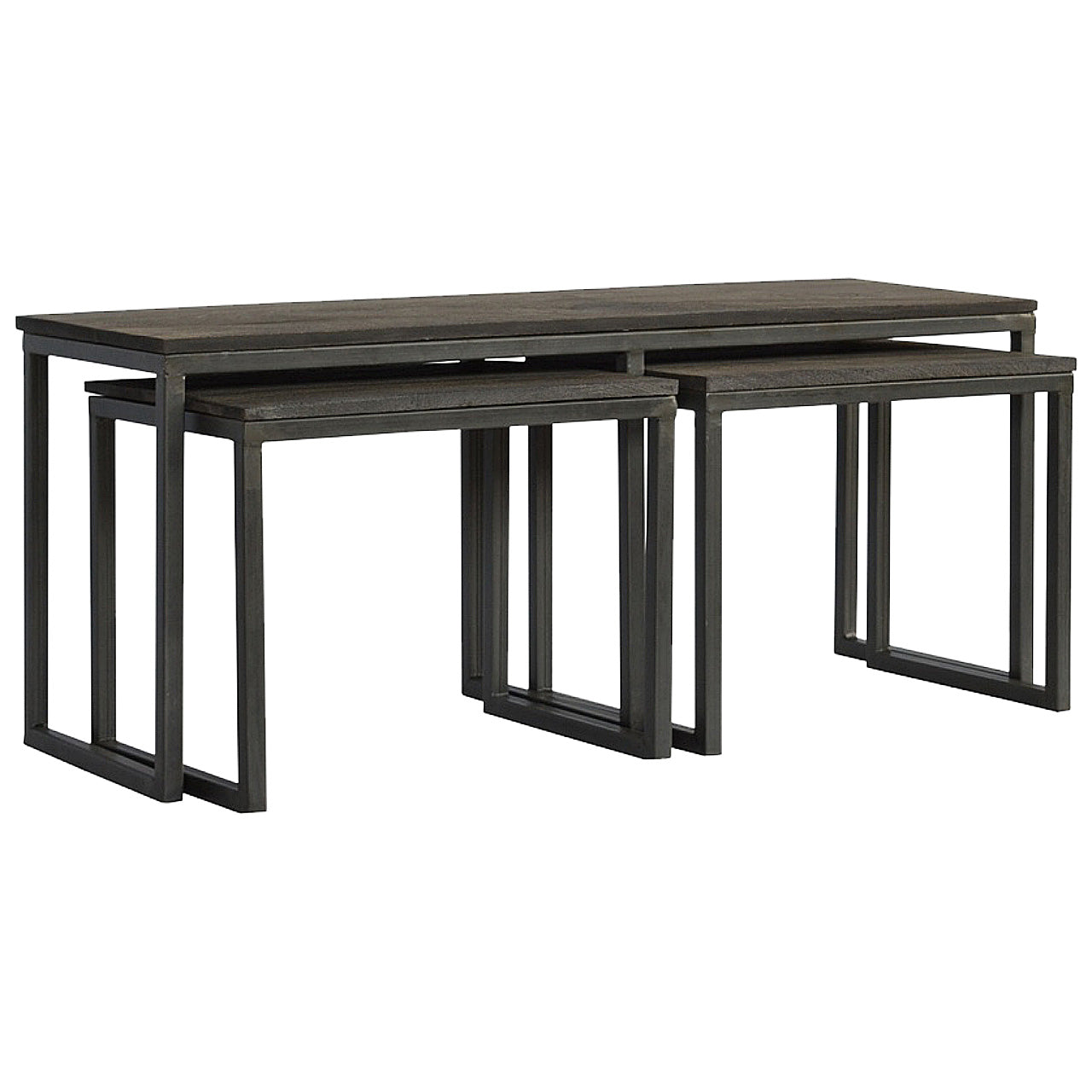 Set of 3 Iron Base Tables Accent Piece