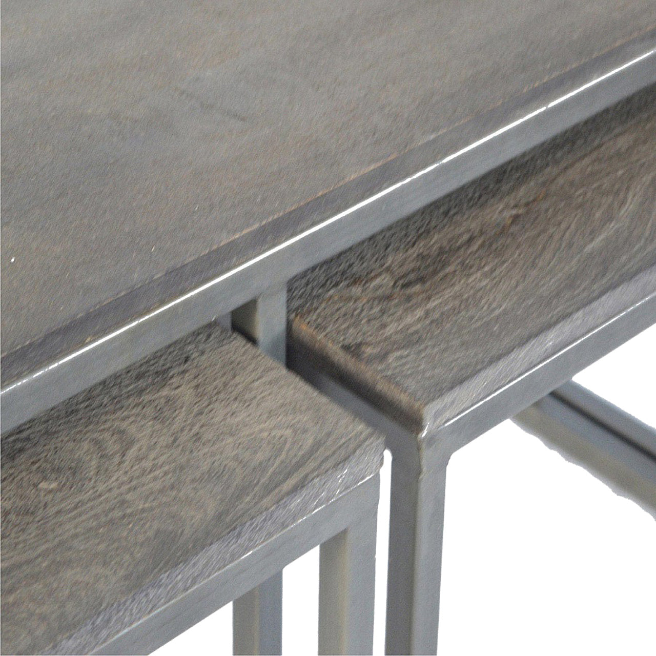 Set of 3 Iron Base Tables Accent Piece