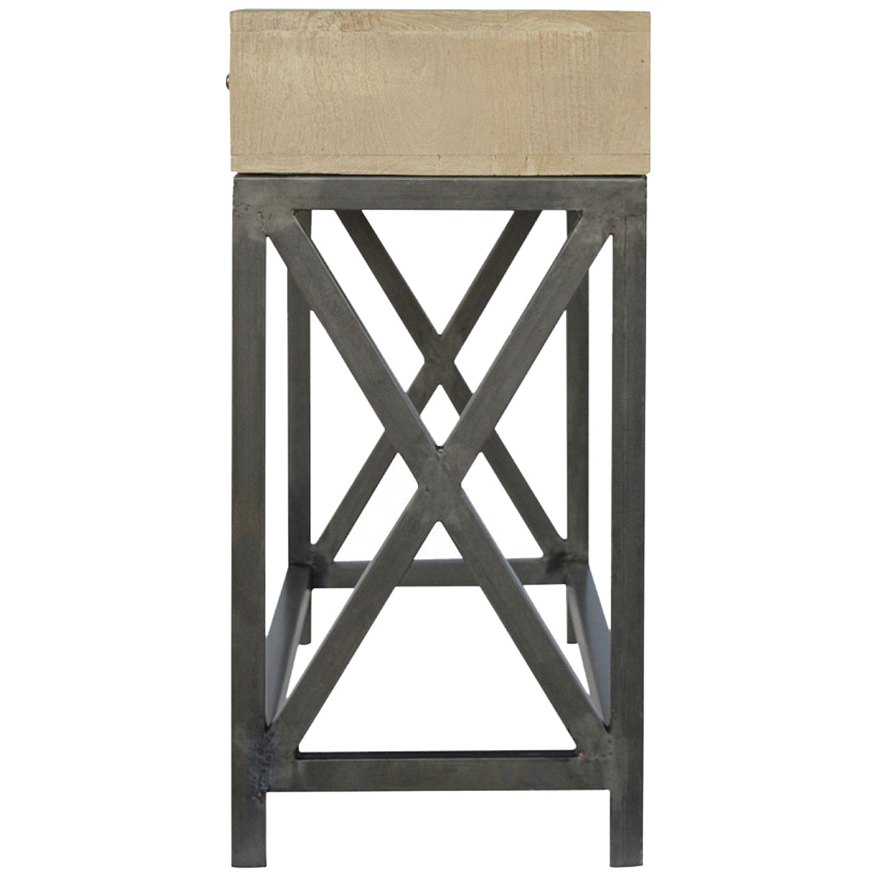 Mango Wood Console Table with Metal Base