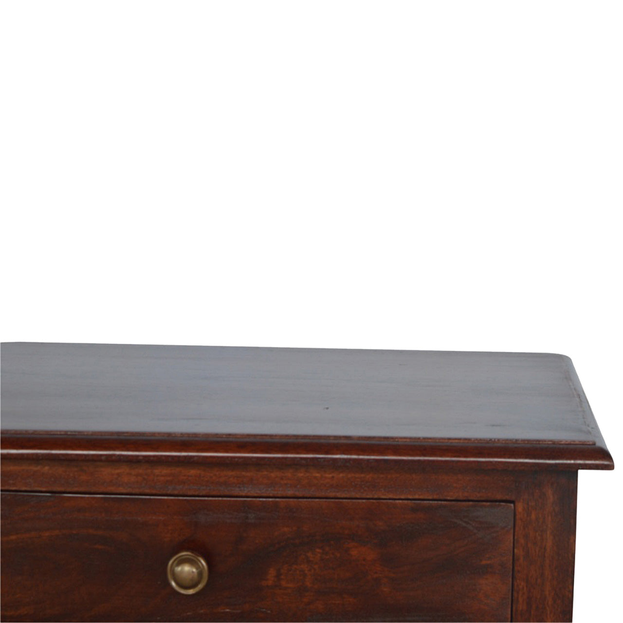 Turned Occasional Table Accent Piece | Chestnut Solid Mango Wood