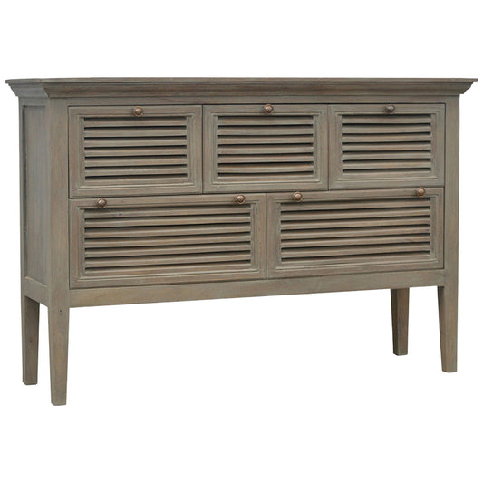 Grey Wash 5 Shutter Buffet Chest of Drawers