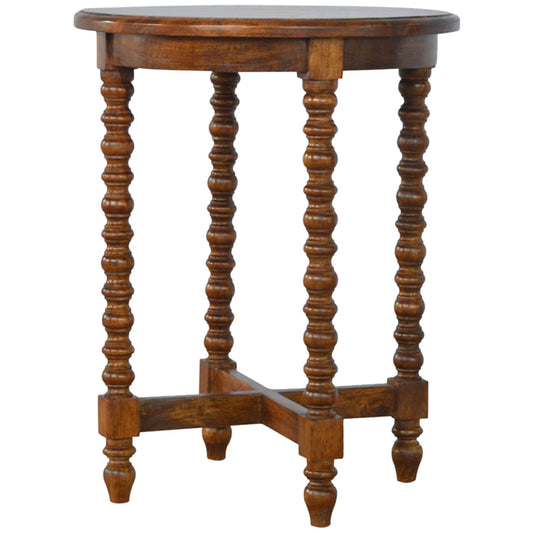 Mango Wood Small Round Tea Table Accent Piece