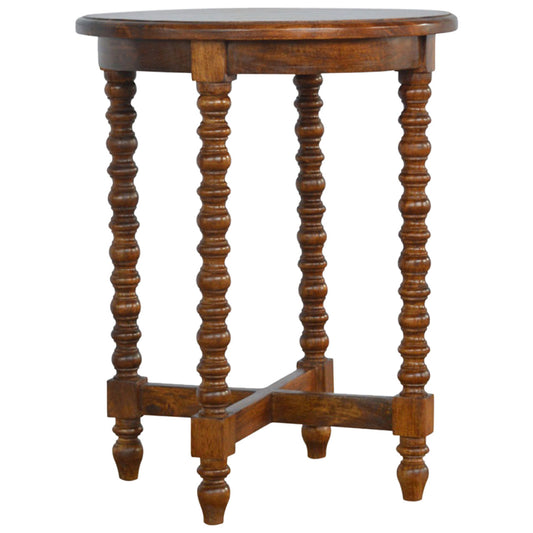 Mango Wood Small Round Tea Table Accent Piece