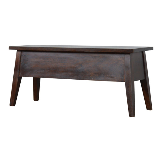 Chestnut Lid Up Storage Bench | Hidden Storage