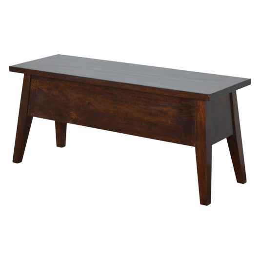 Chestnut Lid Up Storage Bench | Hidden Storage