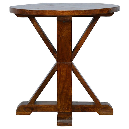 Chestnut Tristle Round Table Chest of Drawers