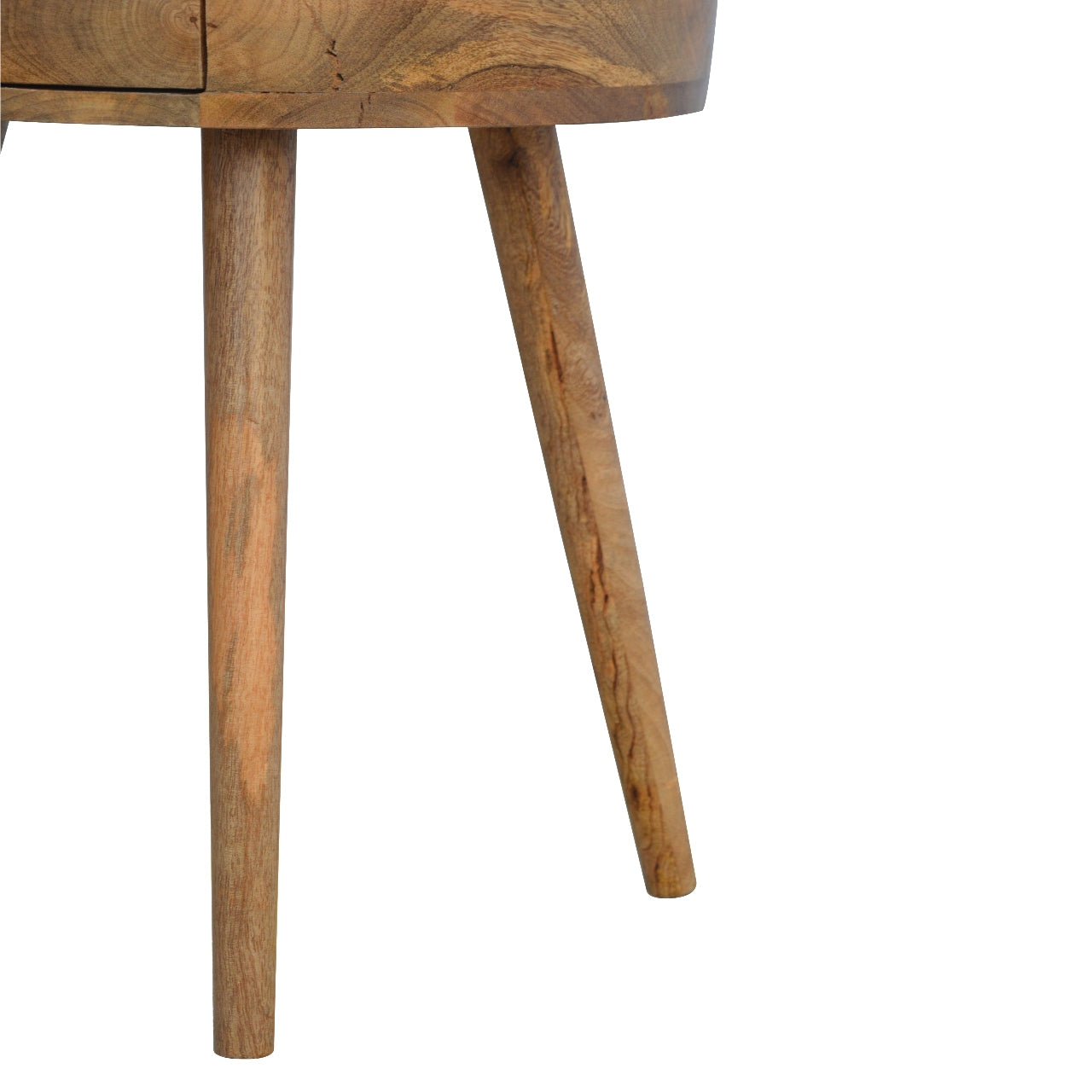 Nordic Circular Shaped Bedside Table | Oak Mango Wood