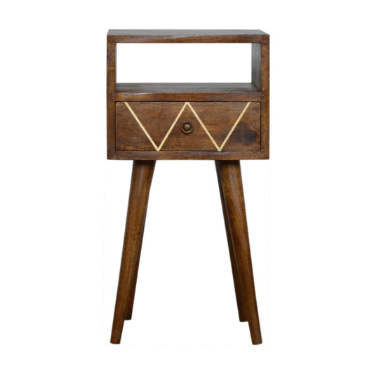 Mini Geo Brass Bedside Table