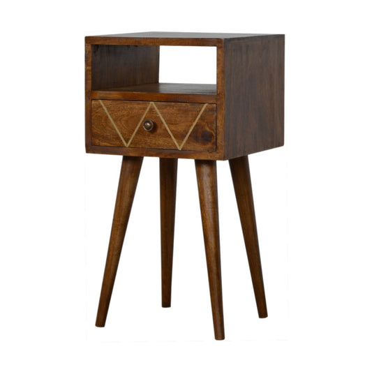 Mini Geo Brass Bedside Table