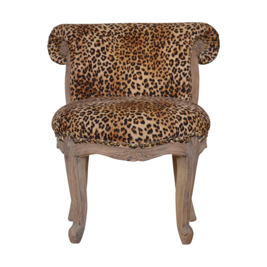 Leopard Print Studded Chair | Cotton Velvet