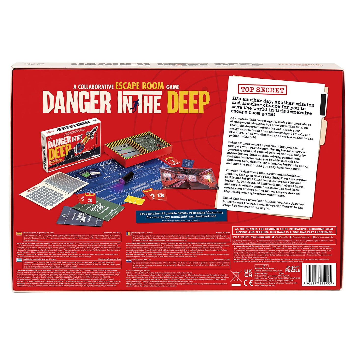 Professor PUZZLE Danger in The Deep - Escape Room Game for 1-6 Players