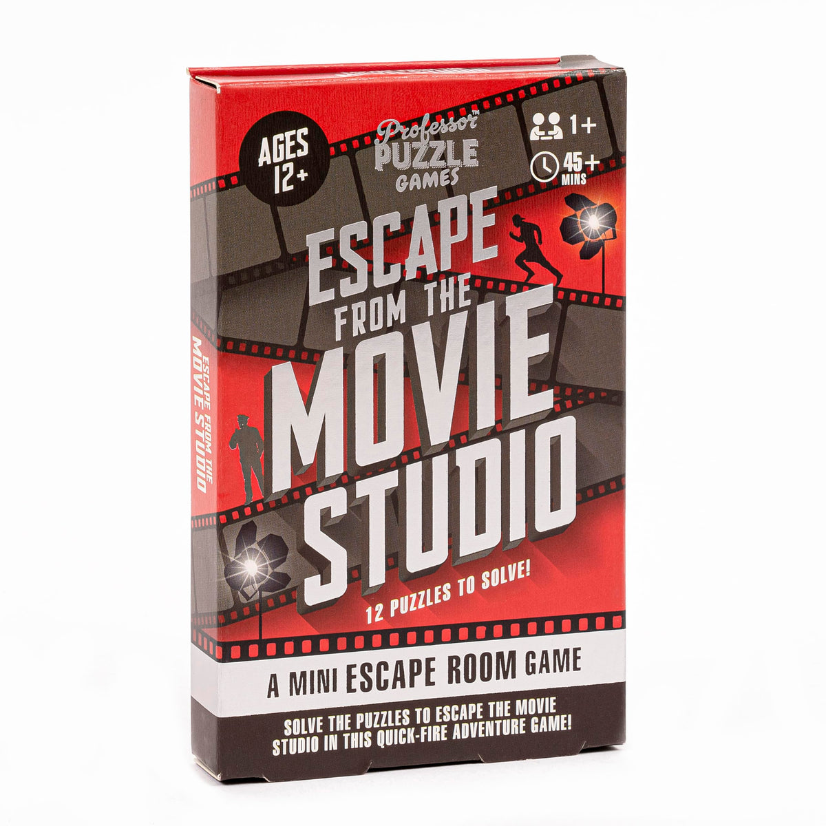 Professor Puzzle: Escape from The Movie Studio – 12-Puzzle Tabletop Escape Room Game for 1+ Players