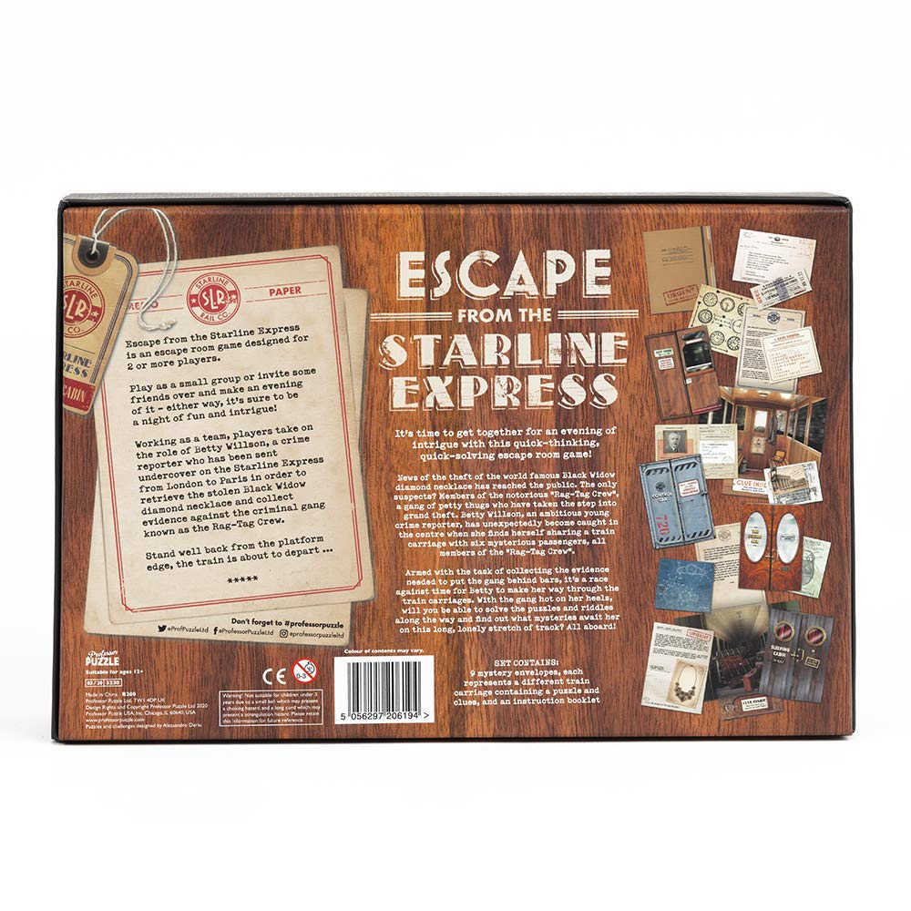 Professor PUZZLE: Escape From The Starline Express - Multiplayer Escape Room Game
