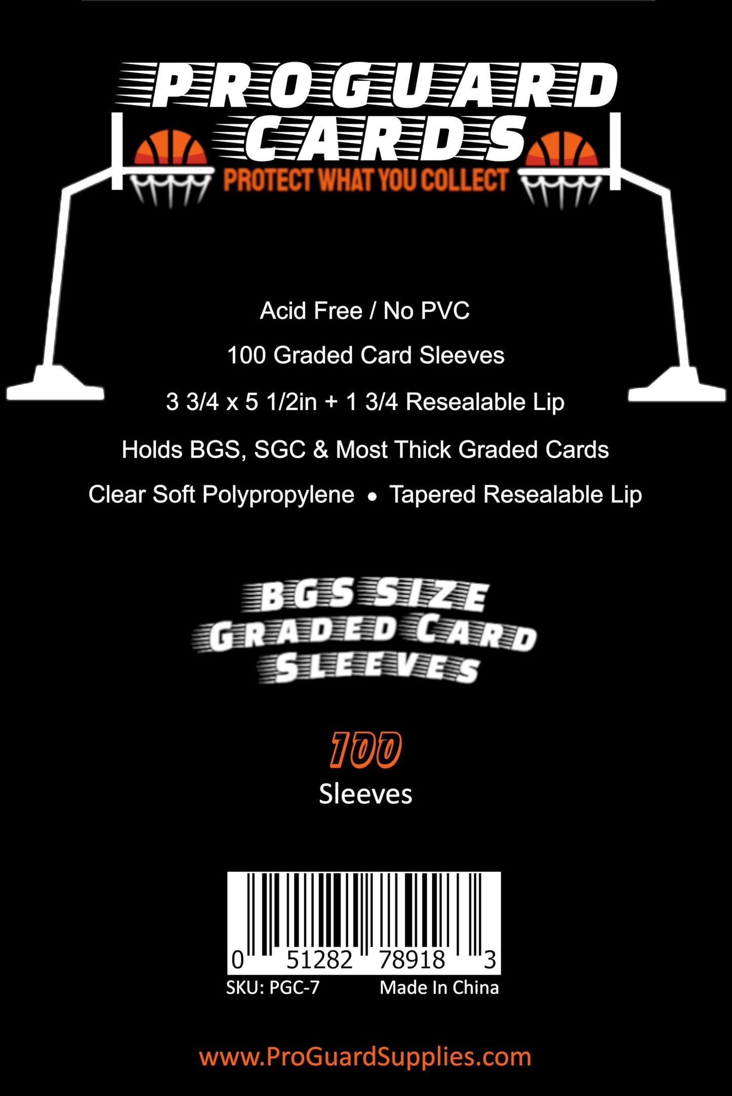 ProGuard Cards BGS Graded Card Sleeves – 100 Pack, Fits BGS & SGC Slabs
