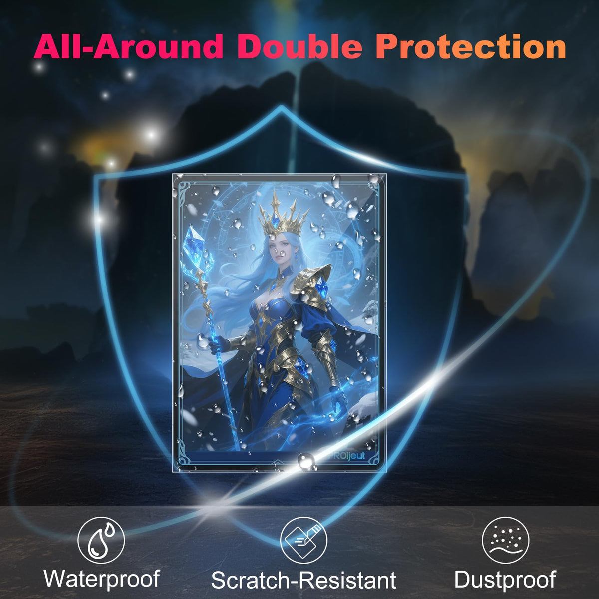 Proijeut 1200 Pack Card Sleeves Clear — Perfect Fit 64x89mm, 60 Micron, Double-Sleeve Ready