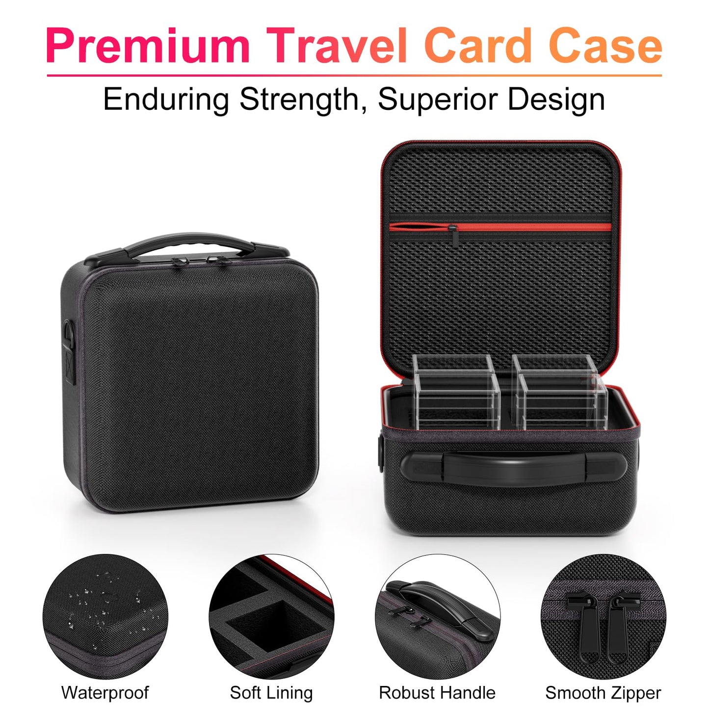 Proijeut Card Deck Box Set – 4 Clear Boxes + Portable Case, 400+ Cards