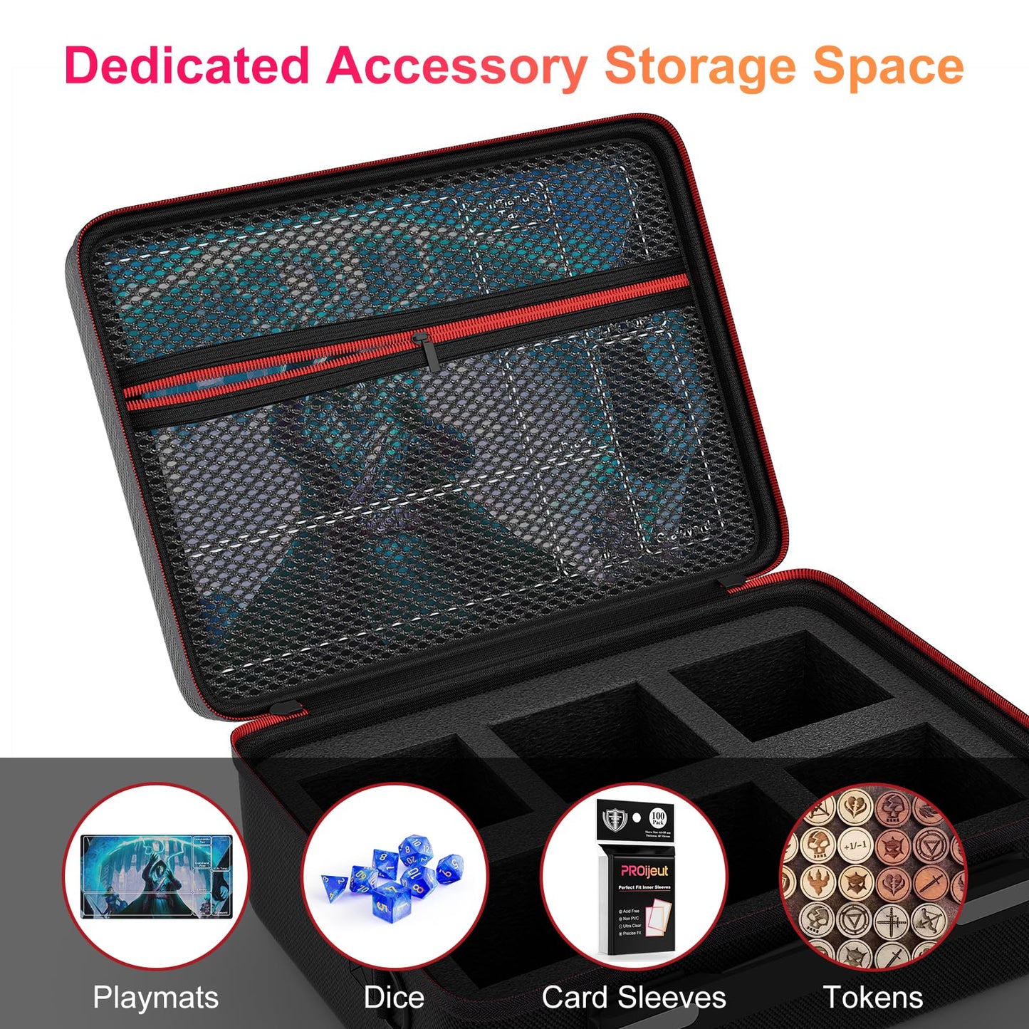 Proijeut Card Deck Box Set – 6 Clear Commander Boxes with Portable Case (Holds 600+ Cards)