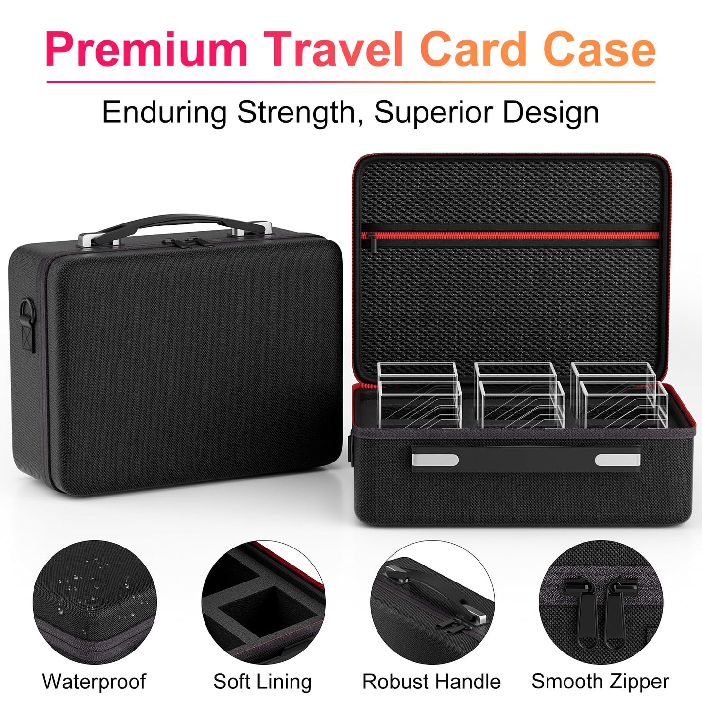 Proijeut Card Deck Box Set – 6 Clear Commander Boxes with Portable Case (Holds 600+ Cards)