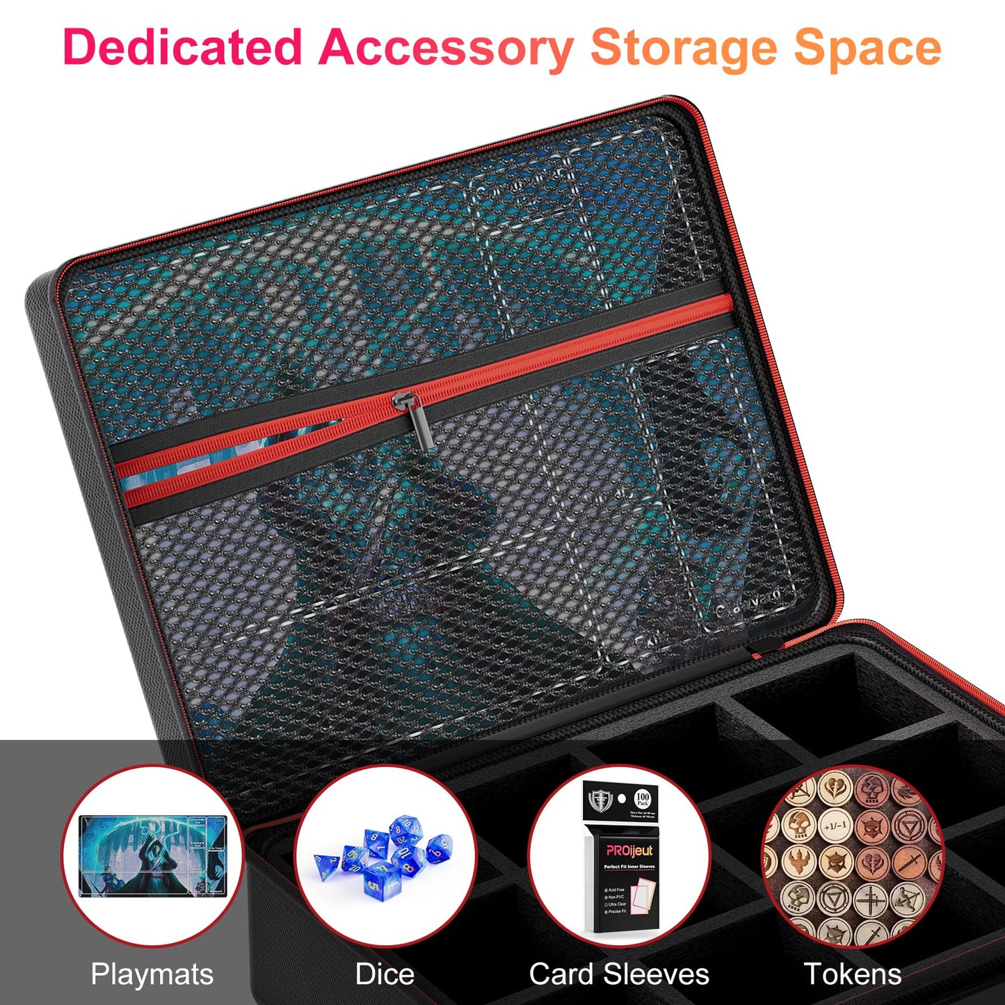 Proijeut Card Deck Box Set – 12 Acrylic Boxes with Portable Case (Holds 1200+ Cards) for MTG, Yu-Gi-Oh & TCG