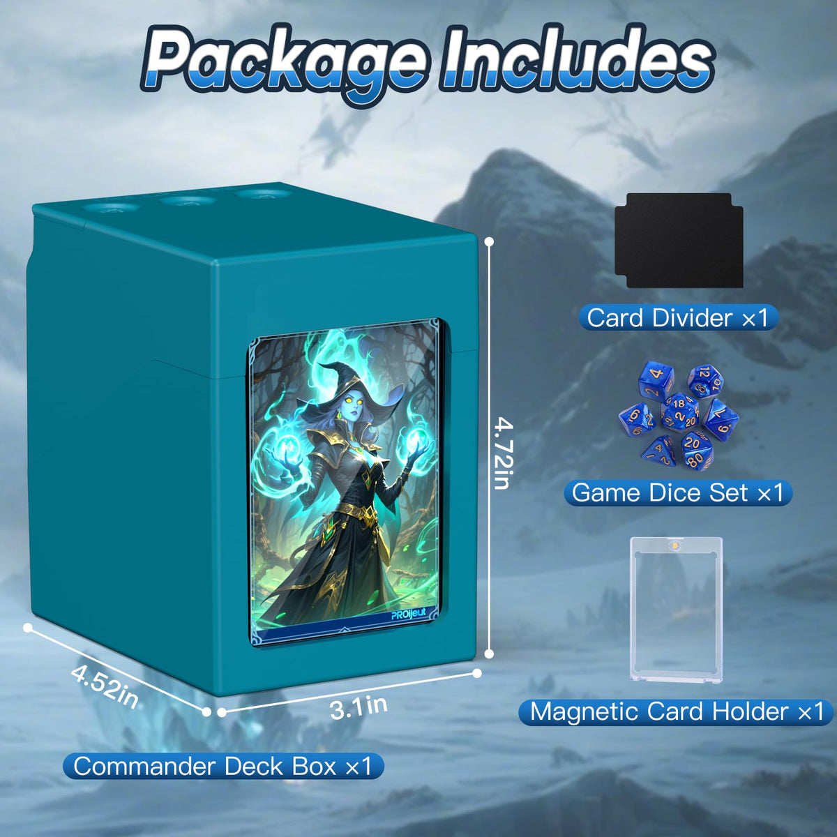 Proijeut MTG Deck Box with Life Counter | 100+ Cards, Commander Display