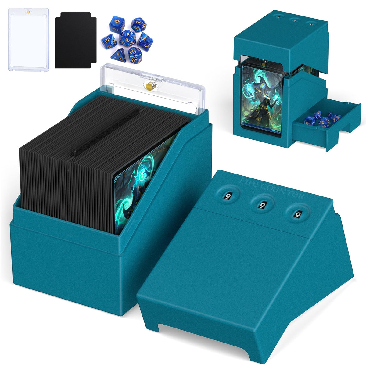 Proijeut MTG Deck Box with Life Counter | 100+ Cards, Commander Display