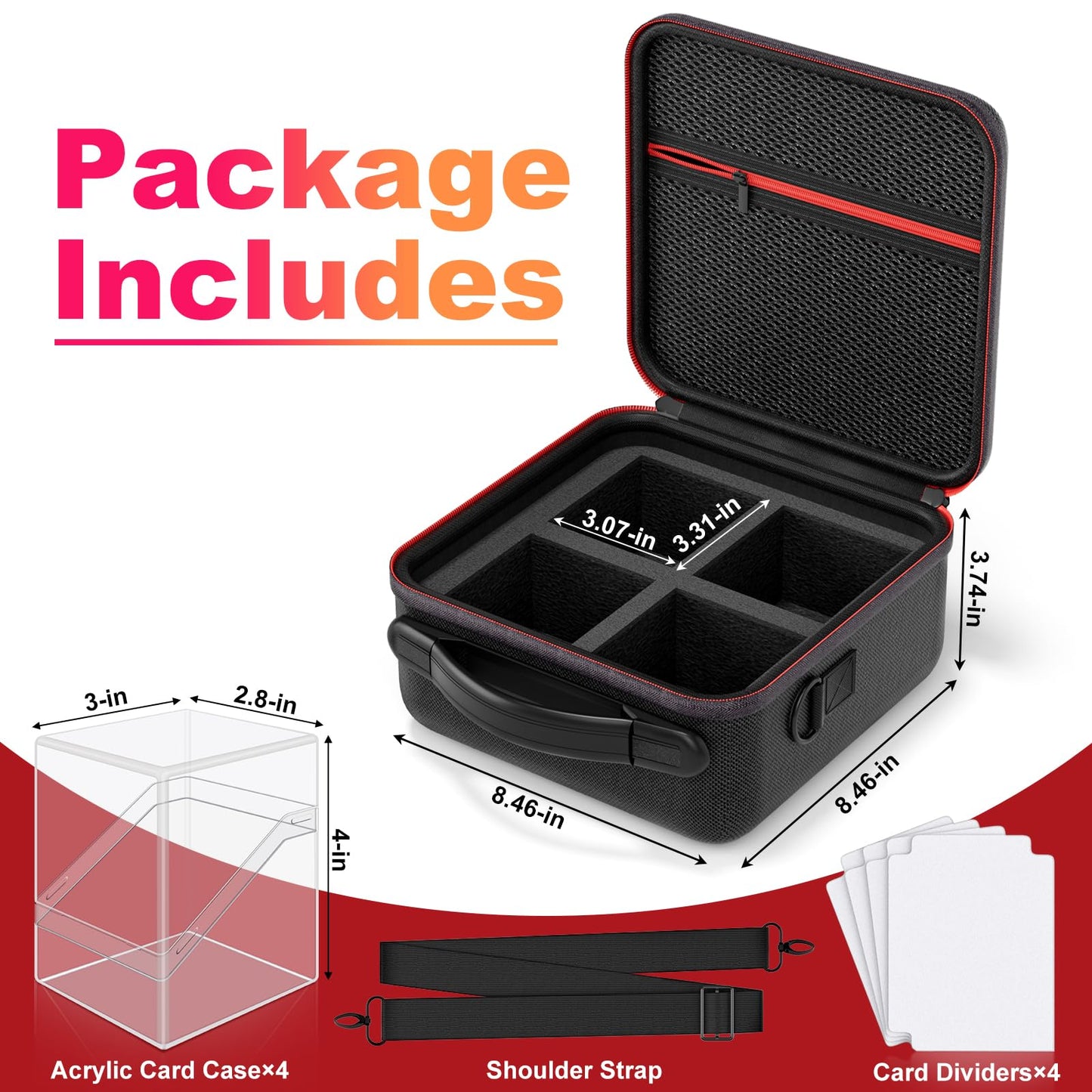 Proijeut Card Deck Box Set – 4 Clear Boxes + Portable Case, 400+ Cards