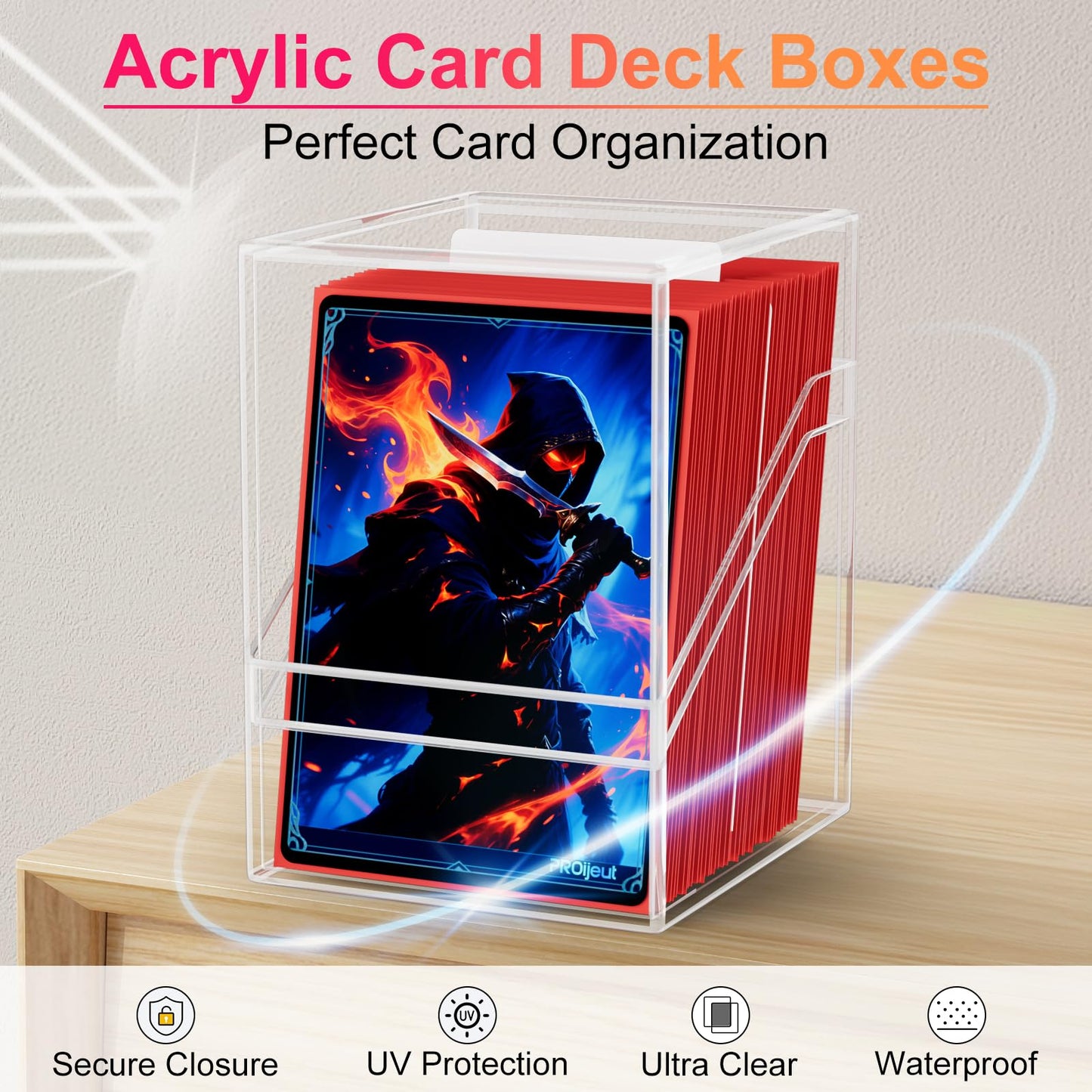 Proijeut Card Deck Box Set – 12 Acrylic Boxes with Portable Case (Holds 1200+ Cards) for MTG, Yu-Gi-Oh & TCG