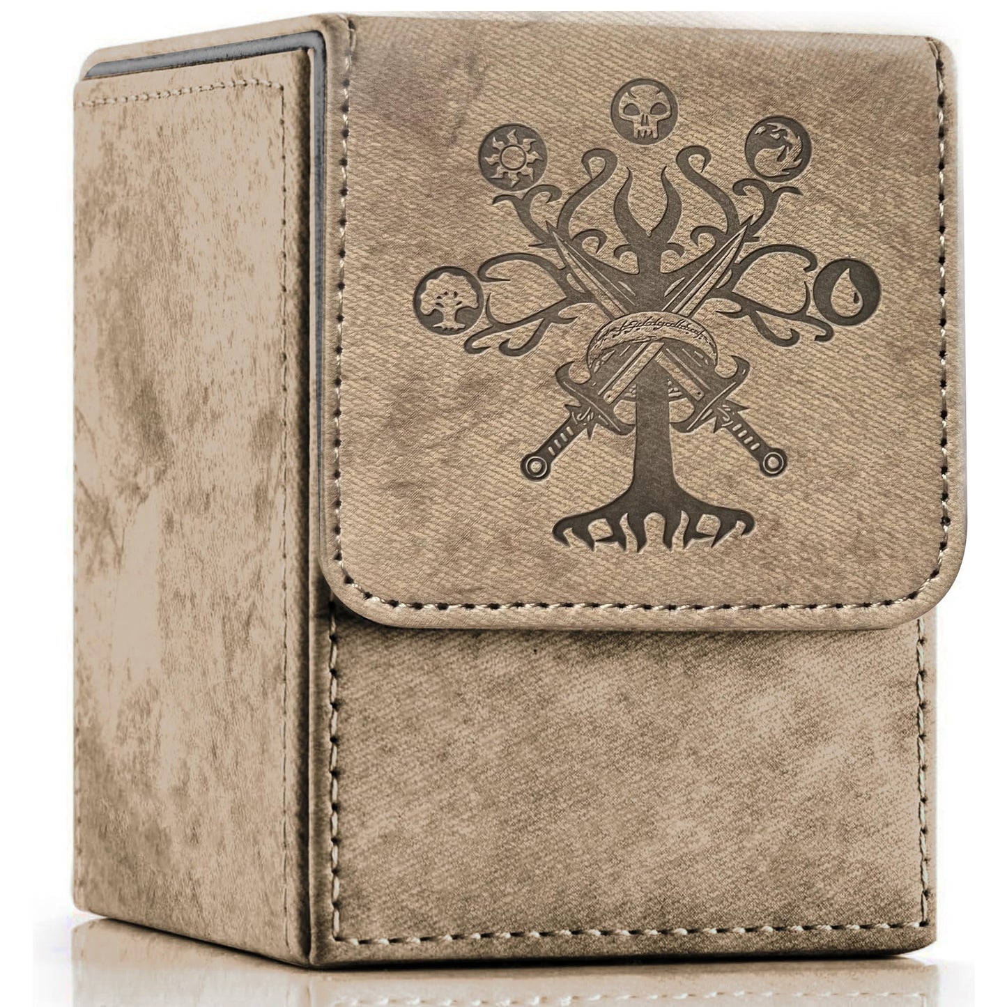 PROMAXIBINDER MTG Deck Box – Commander Box for 100+ Cards | PU Leather Magnetic Lid