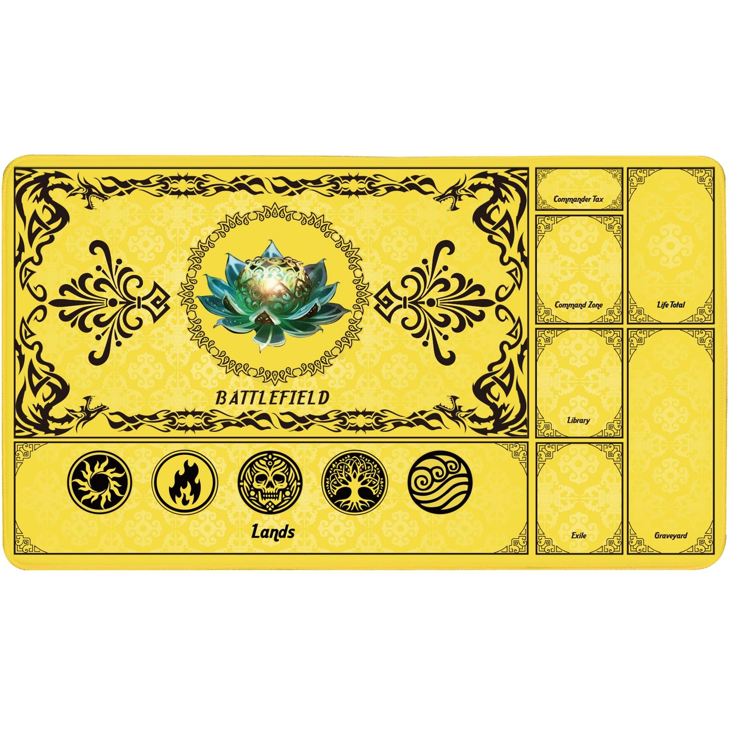 PROMAXIBINDER MTG Playmat with Magic Zones – 24x14in, Yellow, Non-Slip Surface