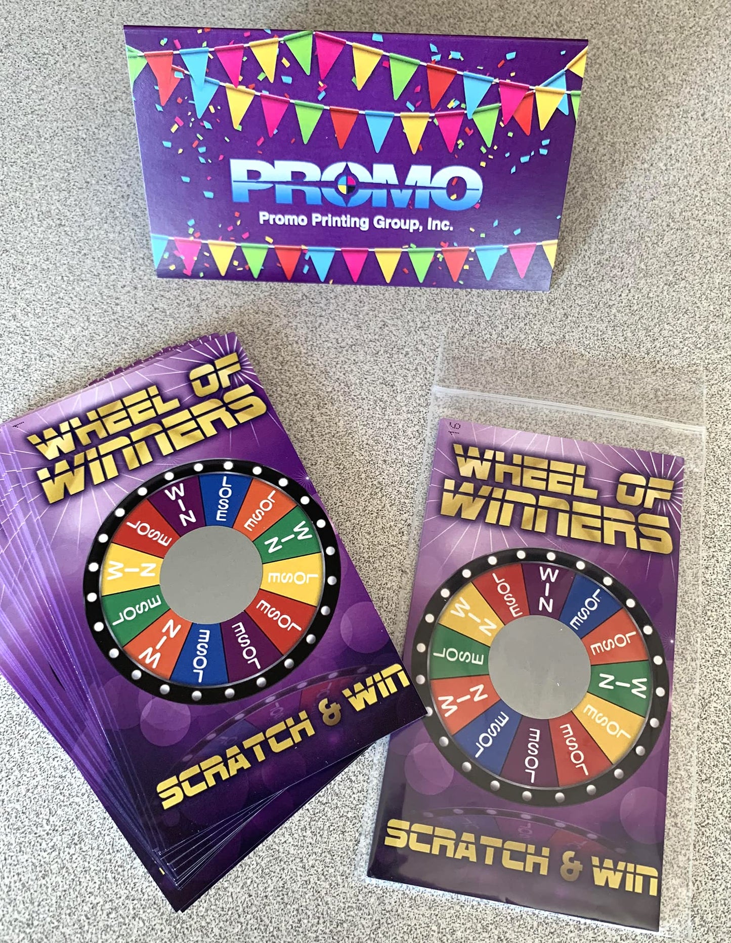 PROMO PRINTING GROUP Wheel of Winners Scratch Off Cards – 30 Pack